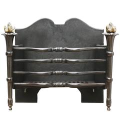 Early 20th Century Cast Iron and Brass Fire Grate with Shaped Bars 9