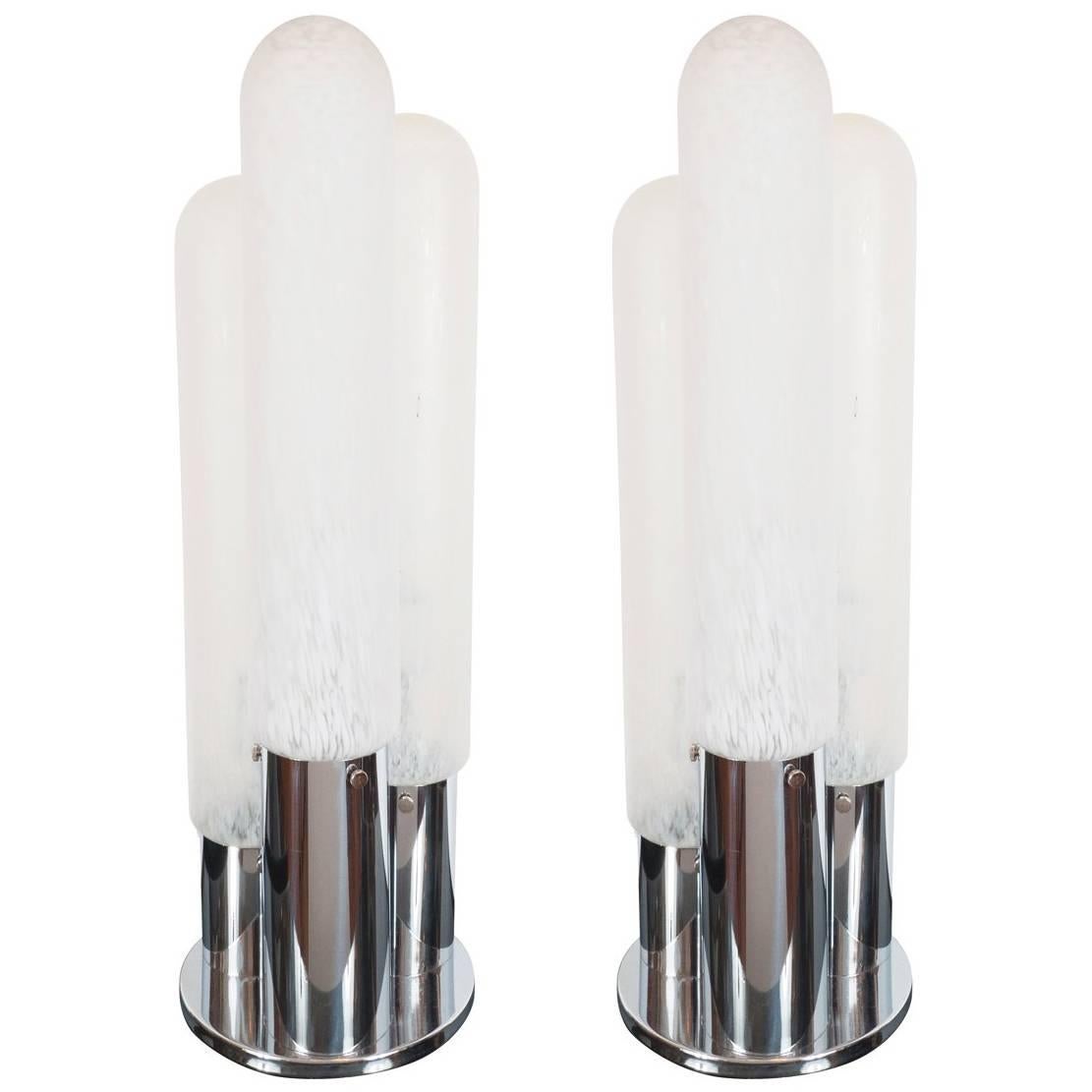 Collection of Test Tubes Lamps with Bubbling Colored Liquid For Sale at