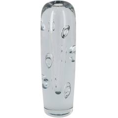 Rare Strombergshyttan Glass Vase with Ring-Shaped Bubbles, circa 1950s 5
