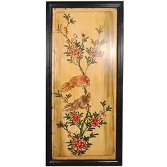 Chinese Painted Bed Panel with Admiring Magpies 5