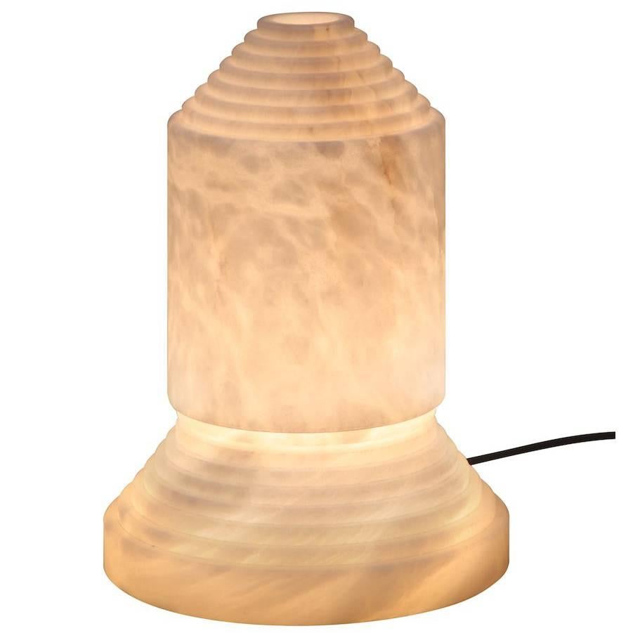 Hand-Carved Alabaster Babel Table Lamp by Àngel Jové for Santa & Cole