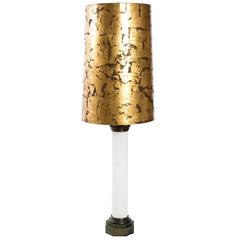Columnar Milk Glass Table Lamp