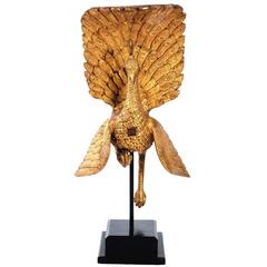 Gilded Peacock on Stand