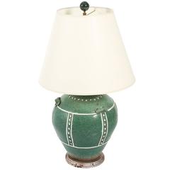 Green Pottery Lamp