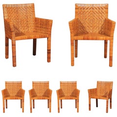 Outstanding Restored Set of Six Cane Chairs in the Style of Jean-Michel Frank