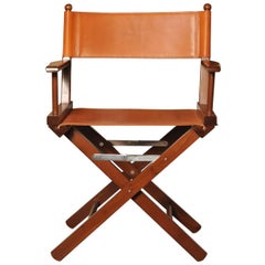 Cognac Leather Director's Chair