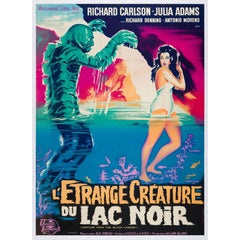 Vintage Creature from the Black Lagoon Original French Film Poster, R1962