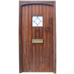 Arched Oak Door with Frame, circa 1900 6