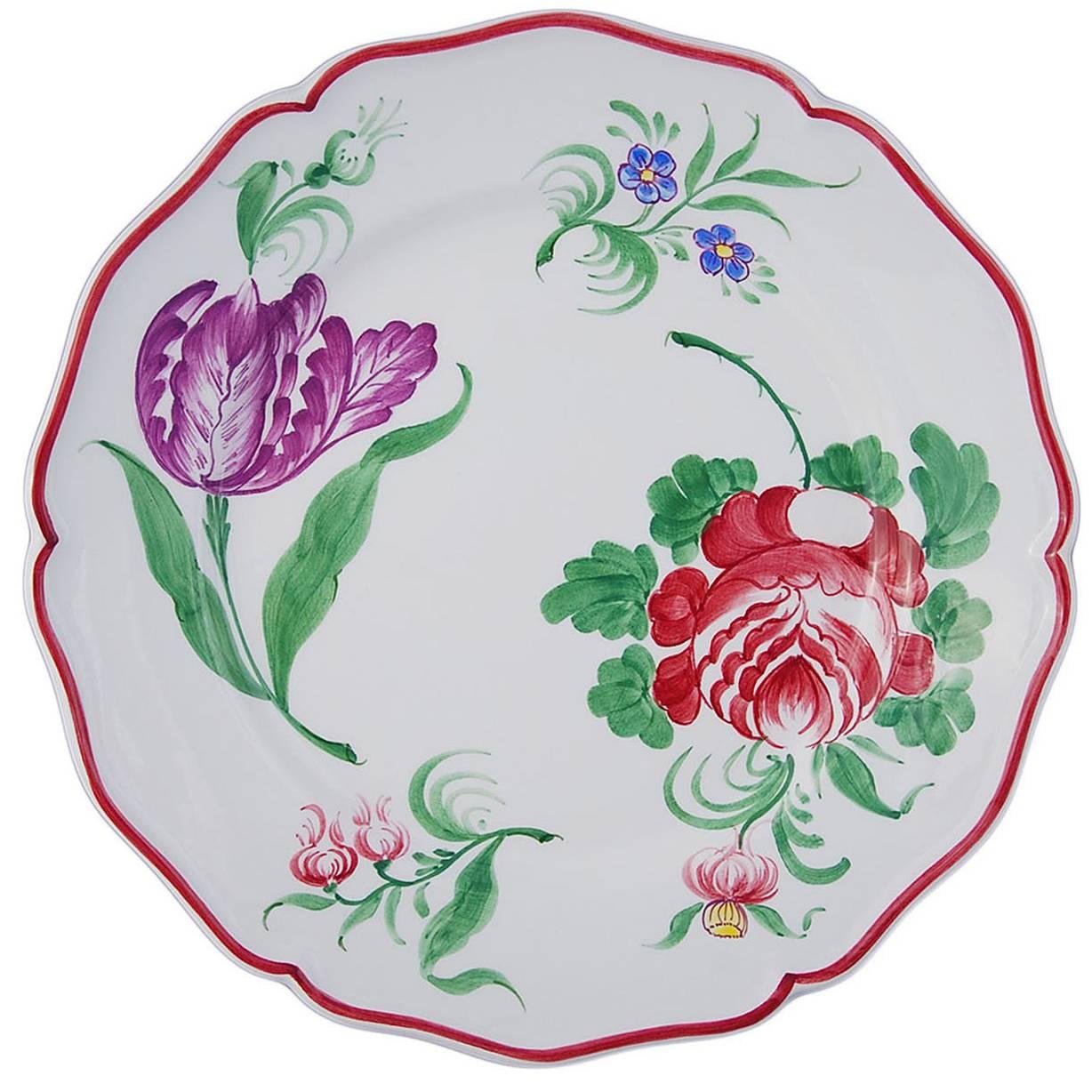 Set of Four Stylish 'Fiori' Ceramic Plates