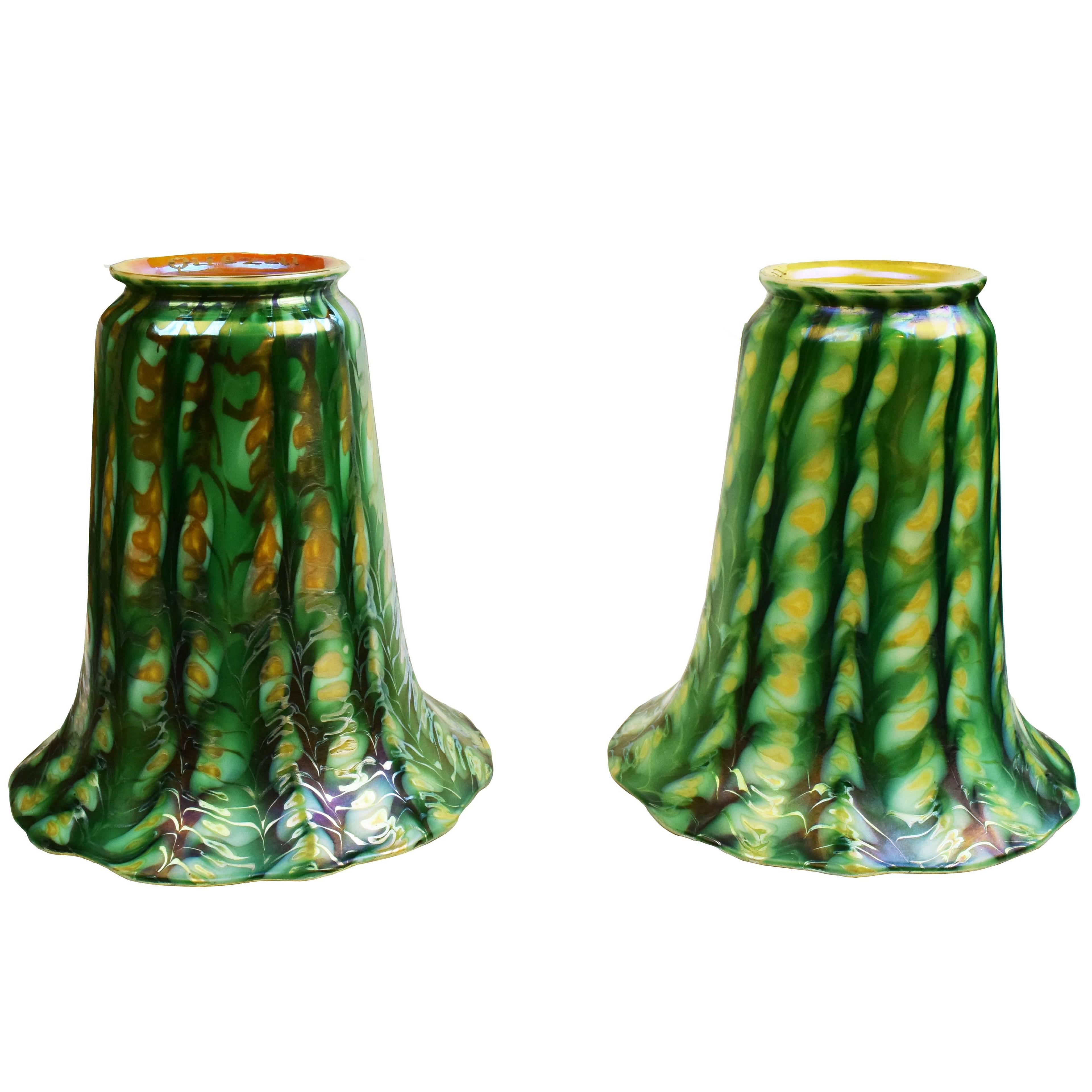 King Tut Quezal Art Glass Shades