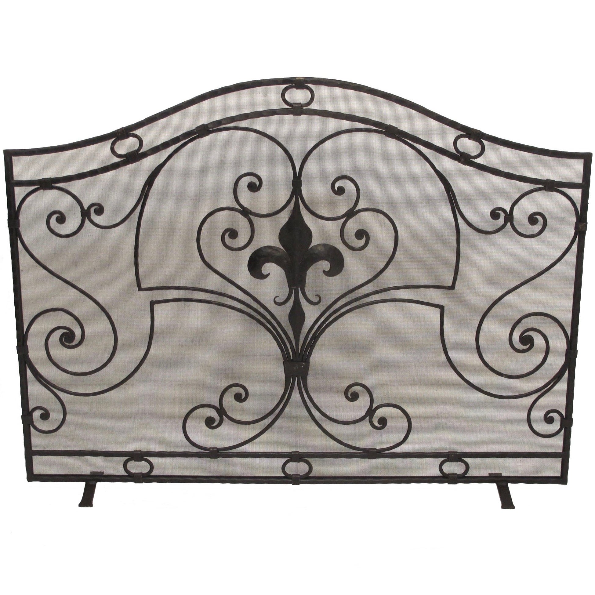 Wrought Iron Fireplace Screen With Fleur De Lis At 1stdibs