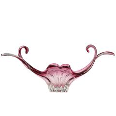 Large 20th Century Murano Italian Pink Glass Venetian Table Centerpiece