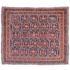 19th Century Afshar Rug with Red and Green Foliage
