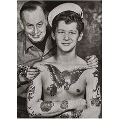 Vintage 1950s Photographic Artwork Tattoo Figure