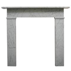 Small Antique 19th Century Carrara Marble Fireplace Surround