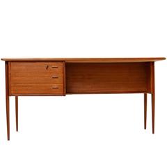 Vintage 1960s Scandinavian Modern Teak Desk with Bookcase