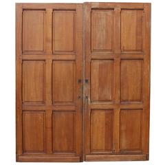 Pair of French Solid Oak Six-Panel Doors 12