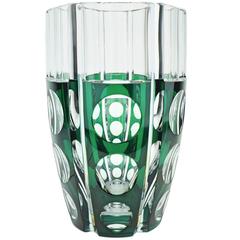 Große Vase aus Cerbere-Glas im Art déco-Stil von Val Saint Lambert