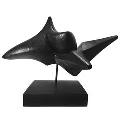 Black Brutalist Metal Sculpture