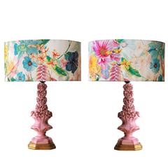 Pair of Manises Lamps