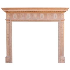 Antique High Quality Edwardian Finely Carved Pine Fire Surround