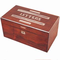 Antique Regency Rosewood Letter Box