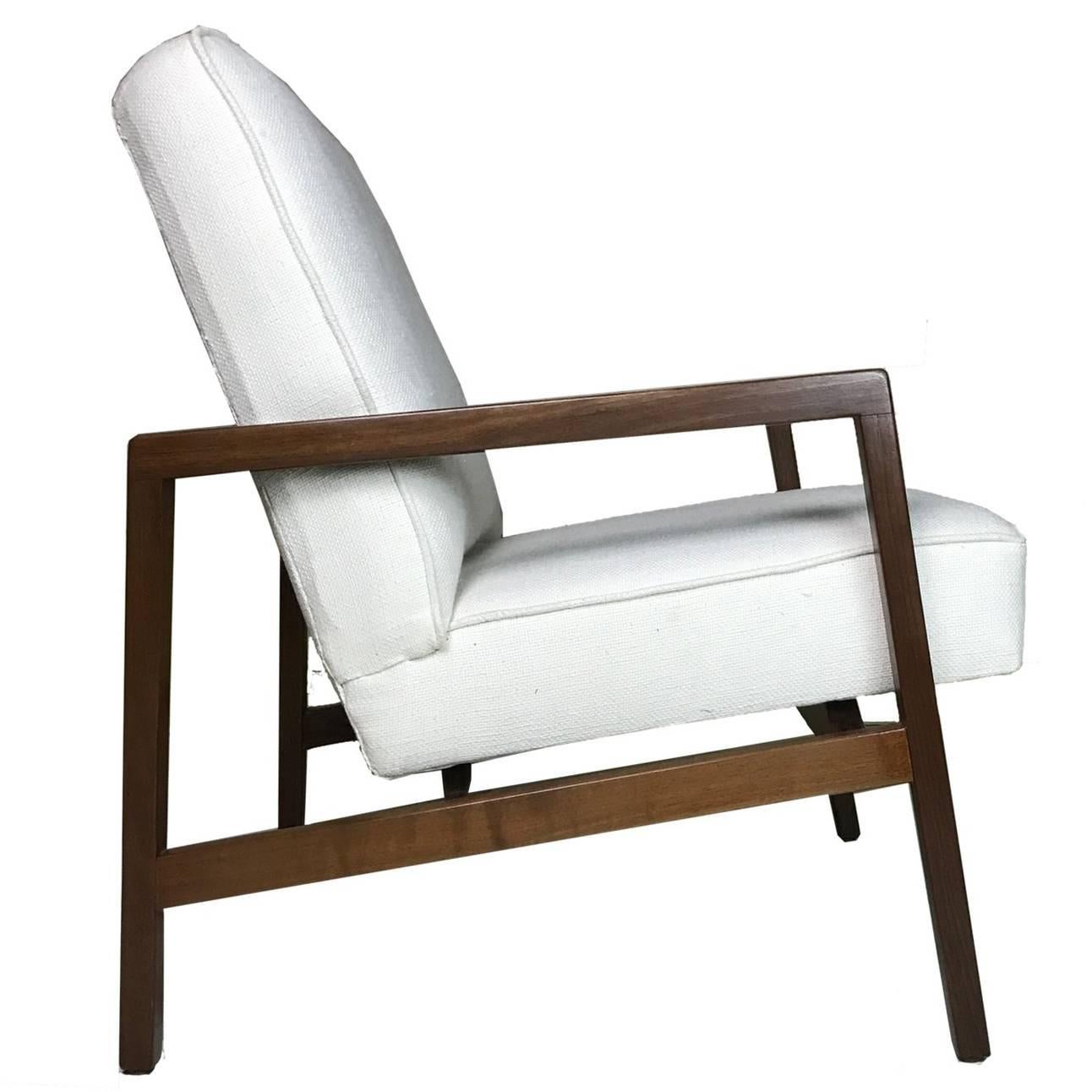 Lewis Butler for Knoll Freshly Restored Framed Lounge Chair w White Upholstery