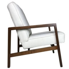 Lewis Butler for Knoll Chaise longue encadrée fraîchement restaurée avec rembourrage blanc