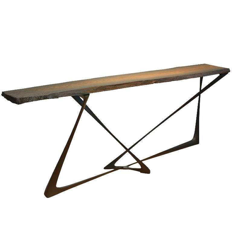 Carved Sculptural Console For Sale