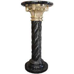 Beta Column in Black Marble and Solid Bronze