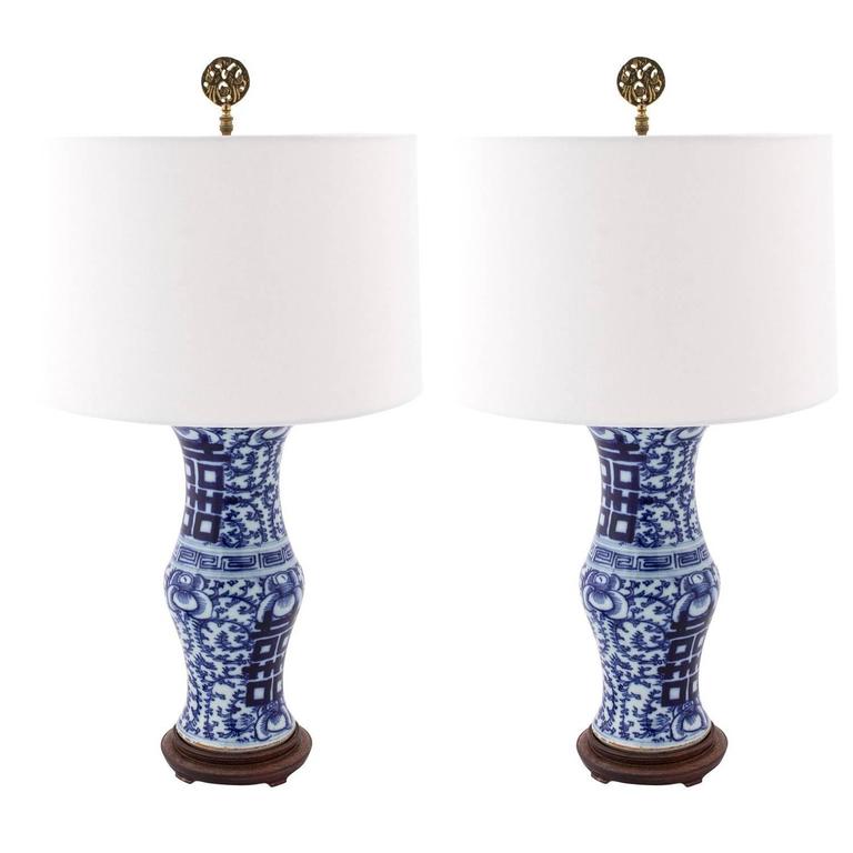 Pair of Double Happiness Lamps at 1stDibs