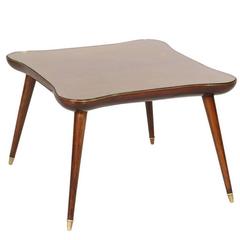 Mid-Century Coffee Table Gio Ponti manner in Walnut with Glass Top Period 1950s 4