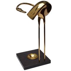 Unique Mid-Century Brass Bird Umbrella Stand, Belgium, 1970s 9