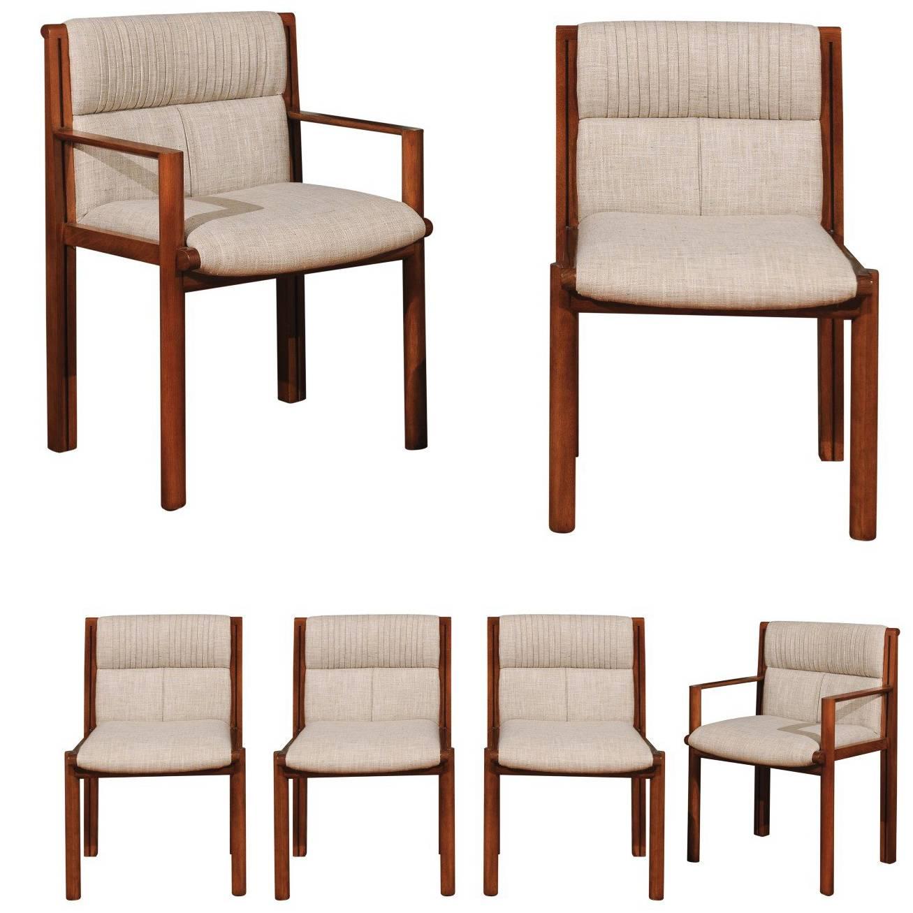 Exceptionally Rare Set of 6 Dining Chairs by Saladino for Baker, circa 1985