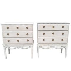 20th Century His 
Her French Bedside Commodes in the Style of Maison Jansen