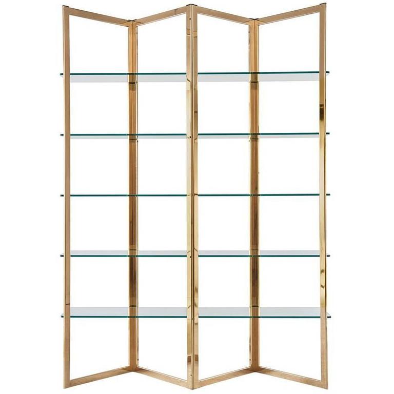 Brass Shelving Unit at 1stDibs