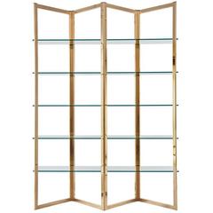 Vintage Brass Shelving Unit 2