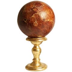Elegant Hand-Painted Wood Globe 9