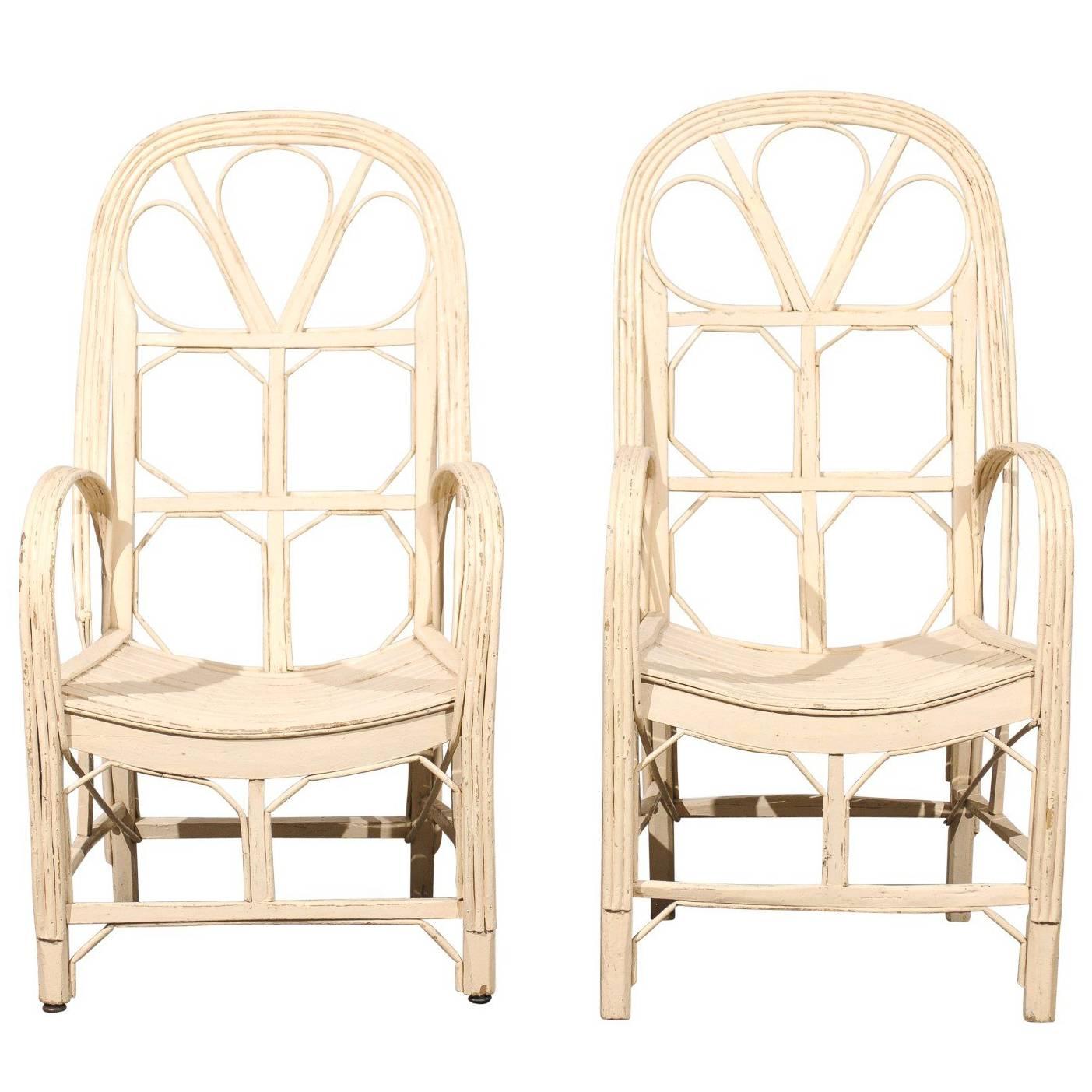 Pair of Late 19th Century French Conservatory Chairs