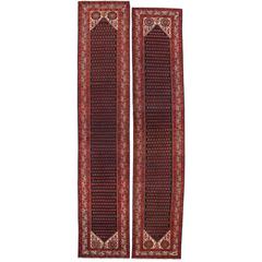Pair of Antique Persian Malayer Runners with Traditional Modern Style 12