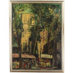Mid-20th Century Oil Painting by Carl Busch, Saint Paulus Cathedral in Münster