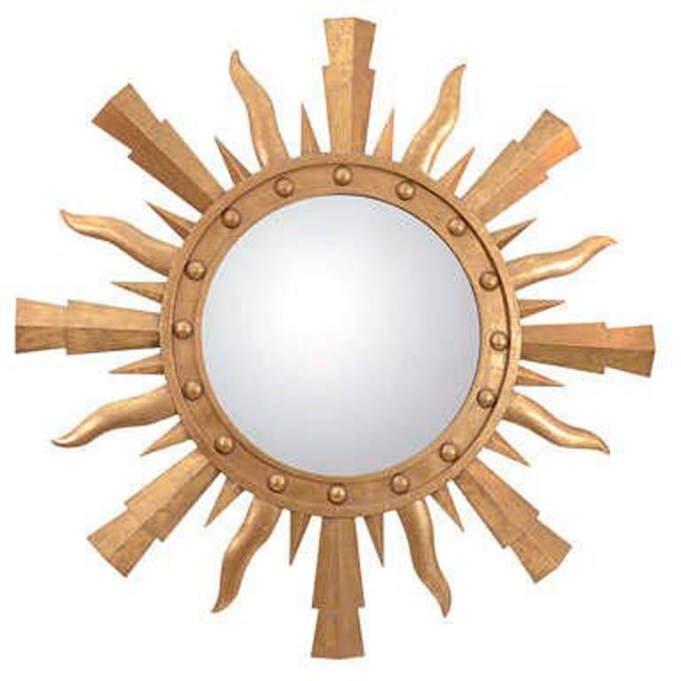 A Gilt Metal Sunburst Mirror