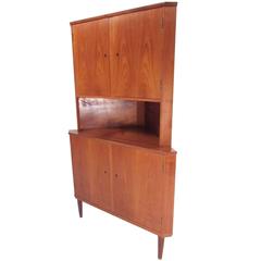 Mid-Century Modern Danish Teak Corner Cabinet 7