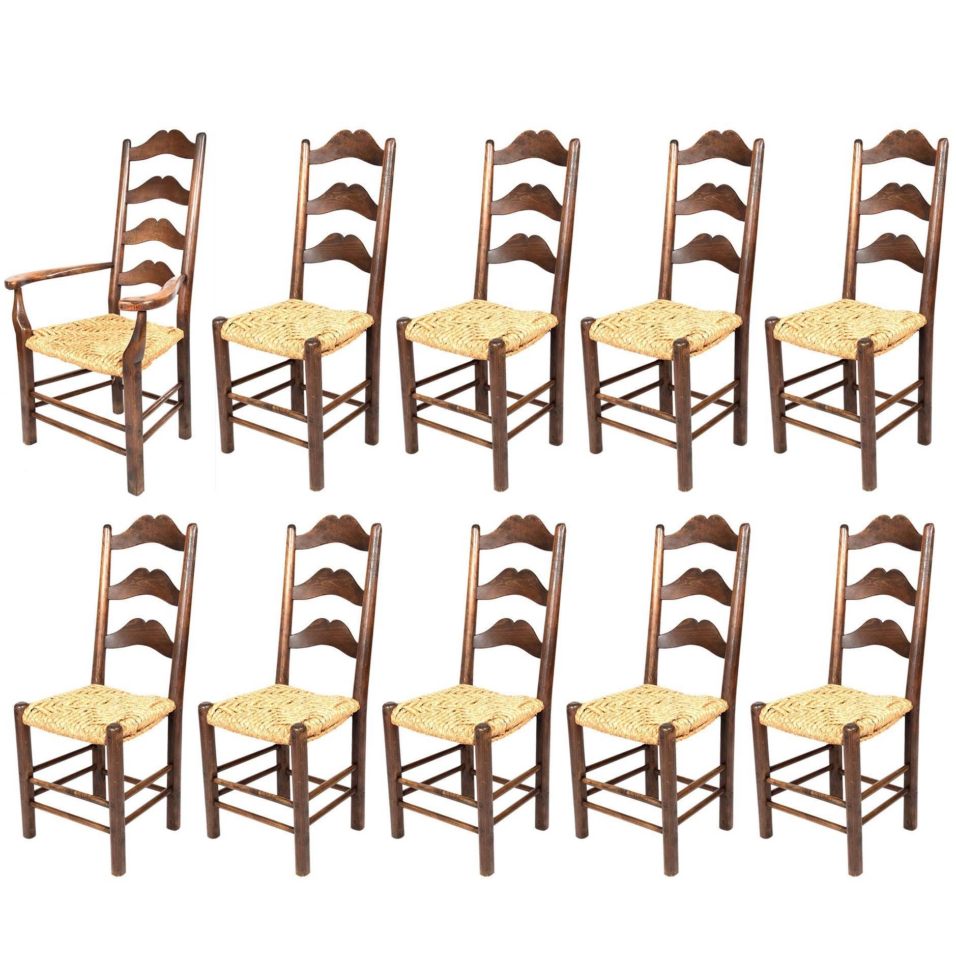 Set of Moustache Ladder Back Chairs