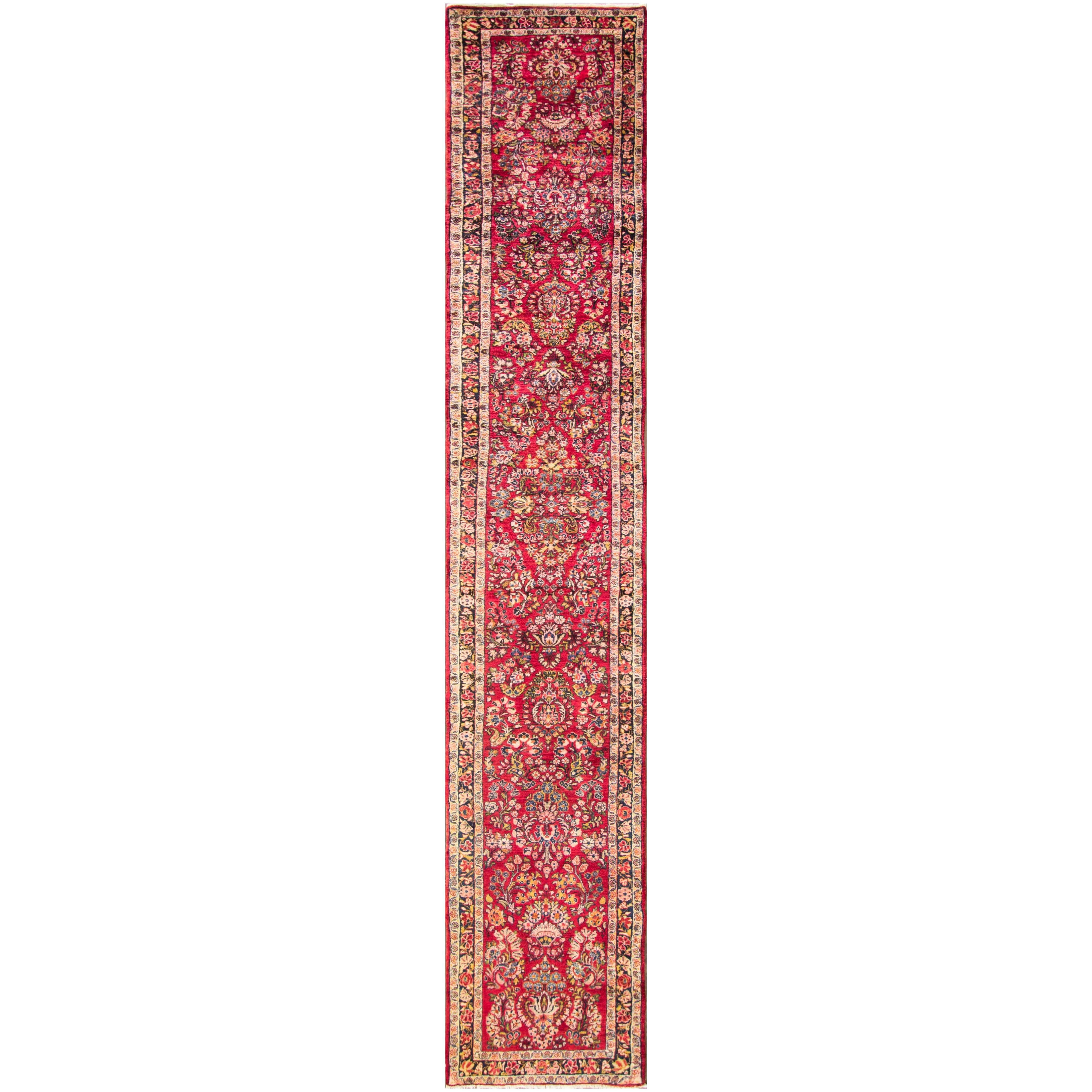 Tapis de couloir persan ancien Sarouk