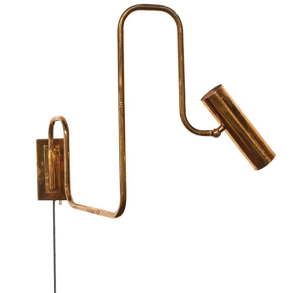Lampada da parete singola Pivot con bracci articolati in ottone in vendita 5