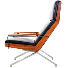 Rob Parry Lotus Easy Chair in Teak and Leather for Bränd, Netherlands