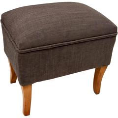 Antique Upholstered Satinwood Stool or Storage Box