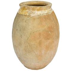 French Large Size 18th Century Biot Jar Made of Yellow Glazed Terracotta