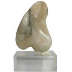 Biomorphic Marble Sculpture on Lucite Base by Gina Schimmel